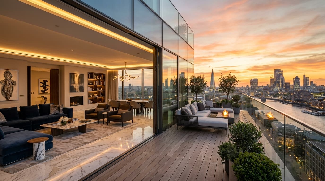 Sunset penthouse terrace